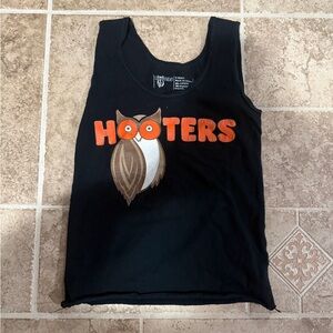 Hooters Black Tank Top with Owl Graphic